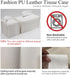 Livelab Tissue Box Cover, Square Decorative PU Leather Tissue Box Holder Modern Tissue Case Facial Paper Organizer Dispenser for Bathroom, Vanity Countertop, Night Stands, Desk, Car 5X5X5'' | Camel