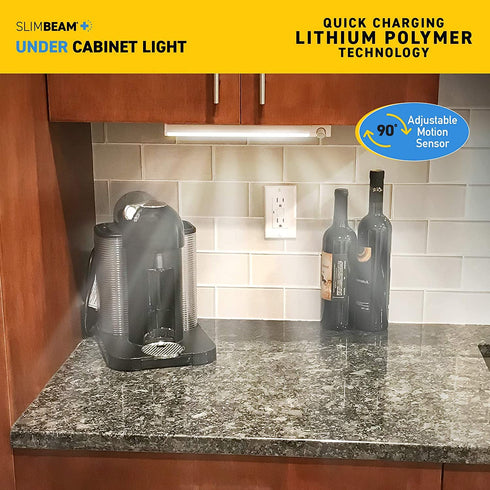 Sensor Brite Slim Beam+ Magnetic Under Cabinet Light, Motion Sensor LED Light, Closet/Wardrobe Light, USB Rechargeable, Ultra-Thin Countertop, Kitchen Light