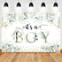 Mocsicka It's a Boy Backdrop 7x5ft Greenery Eucalyptus Baby Shower Party Decorations Banner Summer Green Leaves Boy Baby Shower Photography Background