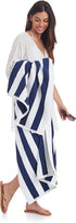 Amazon Basics Cabana Stripe Beach Towel - Pack of 2, Navy Blue