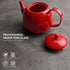 Sweese 220.104 Porcelain Teapot, 40 Ounce Tea Pot - Large Enough for 5 Cups, Red