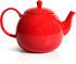 Sweese 220.104 Porcelain Teapot, 40 Ounce Tea Pot - Large Enough for 5 Cups, Red