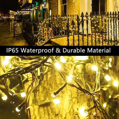 Outdoor Christmas Lights, 105FT 300 LED Christmas Tree Lights Indoor with 8 Modes, End-to-End Plug - UL Certified - Waterproof Fairy String Lights for Xmas Tree Decorations Garden Party, Warm White