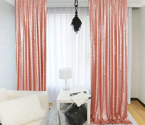 Sequin Curtains 2 Panels 2FTx8FT Blush Glitter Backdrop Blush Sequin Photo Backdrop Backdrop Curtains M1120