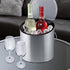 Oggi Stainless Steel Ice and Wine Bucket with Flip Top Lid and Ice Scoop, Holds 2 Bottles