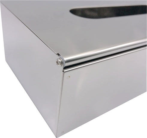 M2cbridge Metal Facial Tissue Box Cover Holder Lay On Wall Mounted, Mirror Polishing 18/8 Stainless Steel (Rectangle)