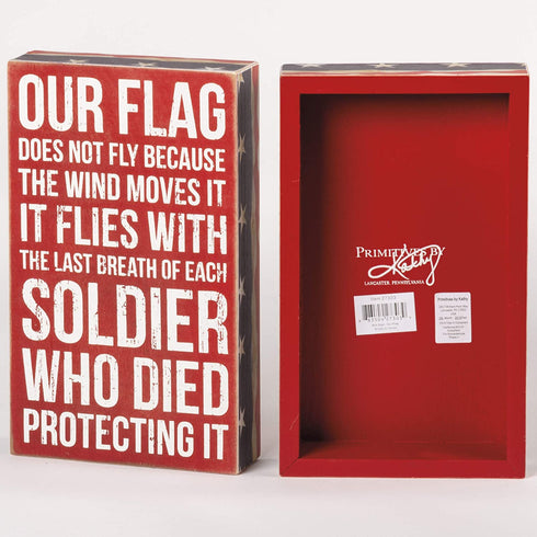 Primitives by Kathy 27303 Patriotic Box Sign, 6 x 10-Inches, Our Flag