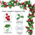 Attmu Christmas Garland - 5.9FT Artificial Red Berry Garland for Indoor Outdoor Home Winter Christmas Decorations Xmas Holiday New Year Fireplace Stairs Mantel Table Decor