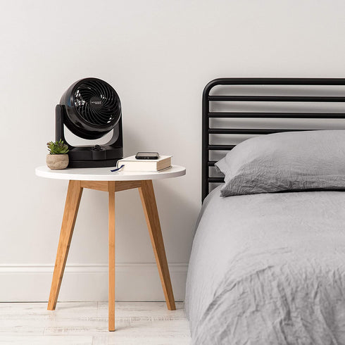IRIS USA WOOZOO Oscillating Fan, Vortex Fan, Air Circulator, Desk Fan, Portable Fan, 3 Speed Settings, 6 Tilting Head Settings, 26ft Max Air Distance, Medium, Black