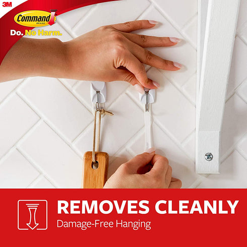 Command Small Wire Hooks Mega Pack, White, 28-Hooks, 32-Strips, Organize Damage-Free