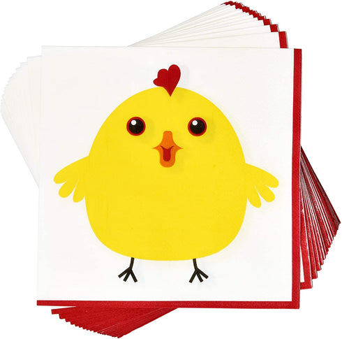 Chicken Farm Animal Barn Party Supplies Set 24 9" Plates 24 7" Plate 24 9 Oz Cup 50 Lunch Napkin for Yellow Chickens Barnyard Cowboy Cowgirl Farmhouse Birthday Baby Shower Disposable Tableware Decor