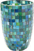Creative Co-Op Mosaic Glass Votive Candle Holder, Blue & Green