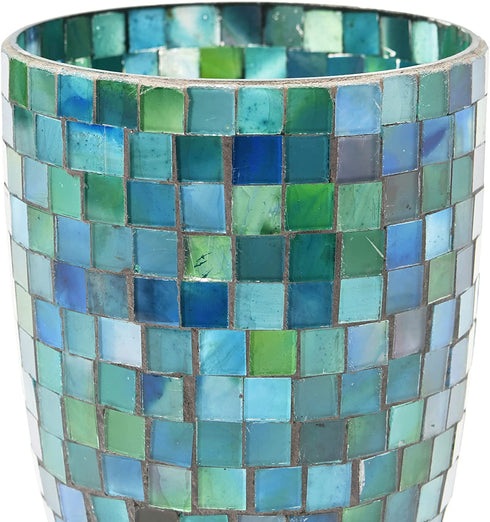 Creative Co-Op Mosaic Glass Votive Candle Holder, Blue & Green