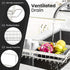 NEIIRO Stainless Steel Telescopic Sink Storage Rack - Expandable Kitchen Sink Caddy - Telescope Sink Rack Storage - Sponge Holder for Kitchen Sink Organization - Adjustable Holder with Towel Rack