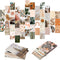 Yopyame 50PCS Boho Aesthetic Pictures Wall Collage Kit, Peach Teal Photo Collection Collage Dorm Decor for Girl Teens and Women, Orange Boho Wall Prints Kit, Small Posters for Room Bedroom Aesthetic