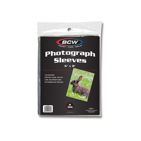 Pack of 100 BCW 6X8 Photo Sleeves