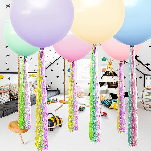 ArcHome 6PCS 36 Inch Pastel Balloons,Unicorn Balloons With Tissue Paper Tassel For Pastel Party Decorations/ Unicorn Birthday Decorations For Girls