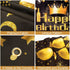 Birthday Decorations for Him 78 pcs Black and Gold Birthday Party Decoration for Men Boys Kids with Happy Birthday Backdrop Banner Balloons Star Foil Balloons Hanging Tassels