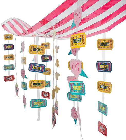 Fun Express Carnival Hanging Ceiling Decorations - 12 feet Long - Hanging Birthday Party Decor