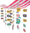 Fun Express Carnival Hanging Ceiling Decorations - 12 feet Long - Hanging Birthday Party Decor