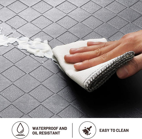 HappyTrends Kitchen Mat Cushioned Anti-Fatigue Kitchen Rug,17.3"x 28",Thick Waterproof Non-Slip Kitchen Mats and Rugs Heavy Duty Ergonomic Comfort Rug for Kitchen,Floor,Office,Sink,Laundry,Grey