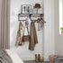 VASAGLE Laundry Room Shelf Wall Mounted, Coat Rack Shelf, with 8 Removable Hooks, for Entryway, Living Room, Kitchen, Bedroom, 15.7 x 9.4 x 9.4 Inches, Rustic Brown and Black ULCR103B01