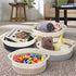 Cotton Rope Basket Small, IMQSQIK Rope Woven Storage Baskets with Handles, Oval 2 Pack, Light Gray White