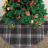 Christmas Tree Skirt 48 Inch Buffalo Plaid Black White Red Xmas Holiday Party Supplies Large Tree Mat Decor for Indoor Outdoor Home Ornaments