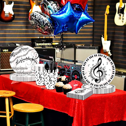 44 PCS Music Party Supplies Music Cupcake Toppers Music Party Plates and Napkins Music Party Favors Music Cake Topper Rock Party Supplies Guitar Party Supplies