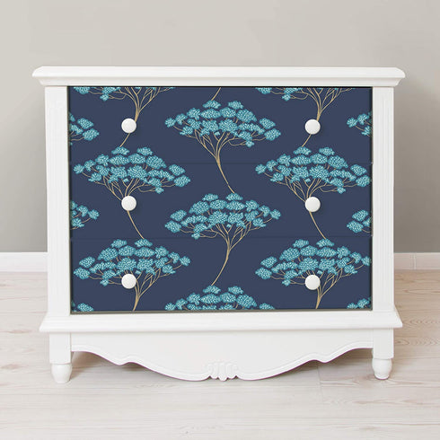 NuWallpaper NUS3147 Blue Ficus Peel & Stick Wallpaper