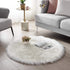 SEIRSSA Soft Round Fur Rug White Circle Rug Circular Fluffy Area Rug Plush Circle Carpet Play Mats for Kids Girls Room Princess Castle Christmas 3ft Diameter