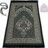 DeluxeRugs Muslim Prayer Rug, Islamic Turkish Prayer Rugs, Prayer Mats for Women and Men, Praying Rugs Islam, Great Ramadan Gifts for Muslims (Dark Green)