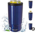 KOOZIE® Stainless Steel Triple 3-in-1 Can Cooler, Bottle or Tumbler with Lid for 16 oz Tall Boy Cans, Double Wall Vacuum Insulated for Hot and Cold Drinks | Royal Blue