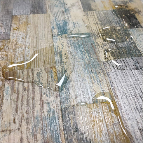 Art3d Peel and Stick Distressed Rustic Wood Panel 5-Pack of 13.5x11.4inches, for Kitchen Backsplash, Bathroom Decoration, Fireplace and Stair Riser Decal, Made of PVC Composite Laminate