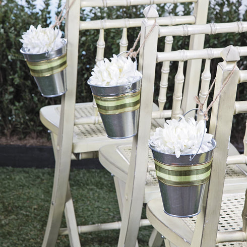 Galvanized Metal Pails - Bulk Set of 12 - Party Supplies, Candy Buffet, Ice Buckets, Wedding Decor and DIY Projects