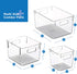 Set Of 6 Clear Pantry Organizer Bins Household Plastic Food Storage Basket with Cutout Handles for Kitchen, Countertops, Cabinets, Refrigerator, Freezer, Bedrooms, Bathrooms