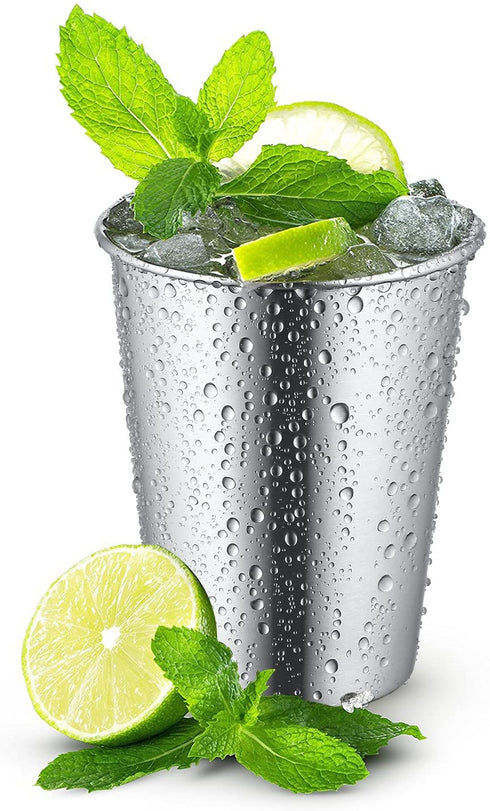 Stainless Steel Cups, Premium Metal Pint Cup Tumblers,12 Oz Metal Drinking Glasses for Kids and Adults, Set of 5,Healthy Unbreakable and Stackable