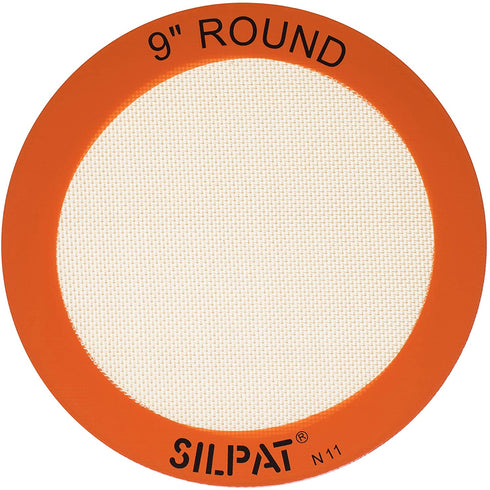 Silpat Round Cake Liner Non-Stick Silicone Baking Mat, 9", Orange, Pack of 2