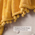 MIULEE Fleece Throw Blanket with Pompom Tassel for Halloween Soft Flannel Cozy Mustard Yellow Bed Blanket Fuzzy Plush Warm Farmhouse Boho Decor for Couch Sofa Bed Throw Size 50"x60"