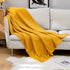 MIULEE Fleece Throw Blanket with Stripe Pattern Fuzzy Flannel Orange Yellow Blanket for Halloween Plush Warm Cozy Bed Blanket Boho Decor for Bed Couch Sofa Chair Throw Size 50"x60"
