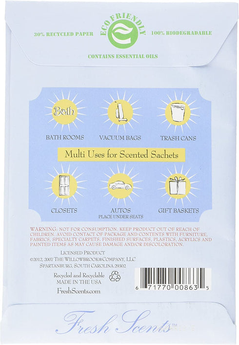 WILLOWBROOK Fresh Scents Scented Sachet White Cotton