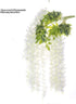 MEHELANY Artificial Wisteria Flower Garland 12Pcs 45Feet Fake Wisteria Flower Vine with Greey Leaves Hanging Silk Flower Garland for Home Decor Wedding Arch Backdrop Decor (Cream, 12) ¦ ¦
