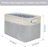 DIMJ Storage Bin, Foldable Storage Basket with Lables Window and Handles, Washable Storage Boxes for Clothes, Toys, Books, Daily Necessities (Grey & Beige, 15" x 10" x 10", 3 Pack)