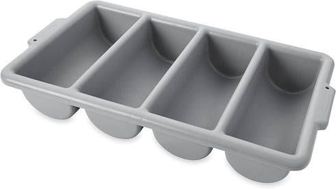 Rubbermaid Commercial Products 4-Compartment Cutlery Bin, Gray, Supplies for Restaurant Kitchen Use