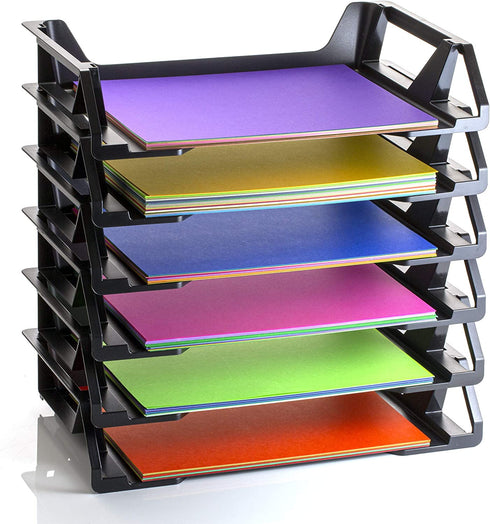 Officemate OIC Achieva Side Load Letter Tray, Recycled, Black, 6 Pack (26212)