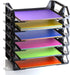 Officemate OIC Achieva Side Load Letter Tray, Recycled, Black, 6 Pack (26212)