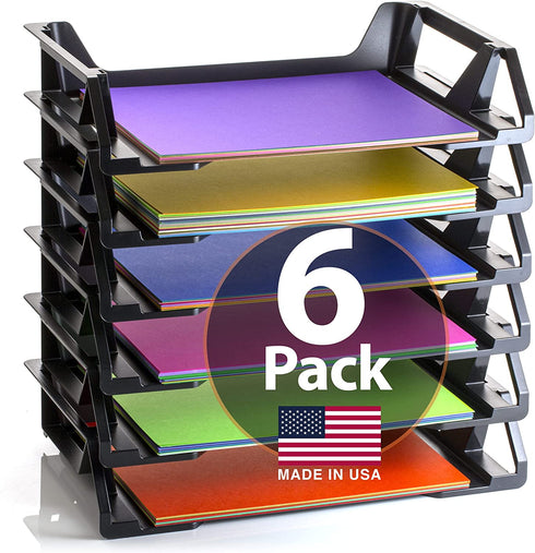 Officemate OIC Achieva Side Load Letter Tray, Recycled, Black, 6 Pack (26212)