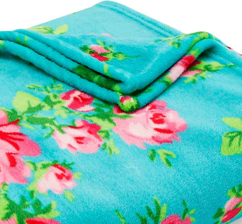 Betsey Johnson Home | Plush Collection | Throw - Ultra-Soft & Cozy Fleece, Lightweight & Luxuriously Warm, Perfect for Bed or Couch, Bouquet Day