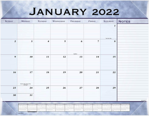2022 Desk Calendar by AT-A-GLANCE, Monthly Desk Pad, 21-3/4" x 17", Standard, Slate Blue (89701)