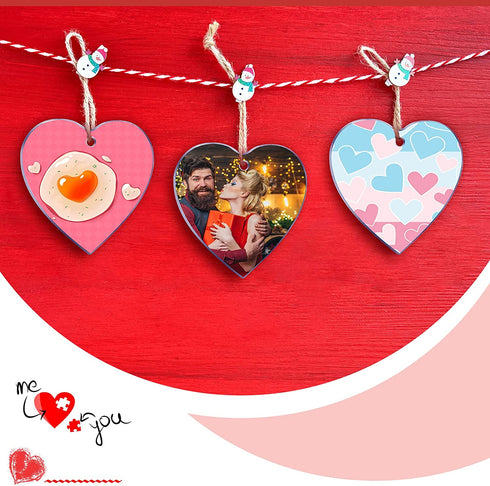 Jetec 50 Pieces 3 Inch Acrylic Valentine's Day Ornament Blank Clear Acrylic Ornament Acrylic Heart Shaped Keychain Blanks DIY Valentine's Acrylic Ornament with Hole for DIY Craft (Basic Style)